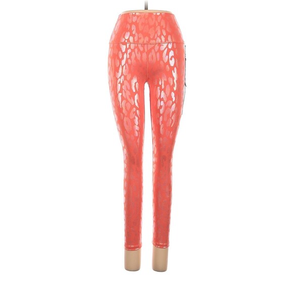 CARBON38 Metallic Orange Leopard High Rise 7/8 Leggings - S